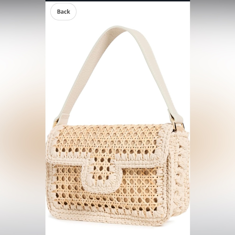 Elegant Cream Woven Shoulder Bag